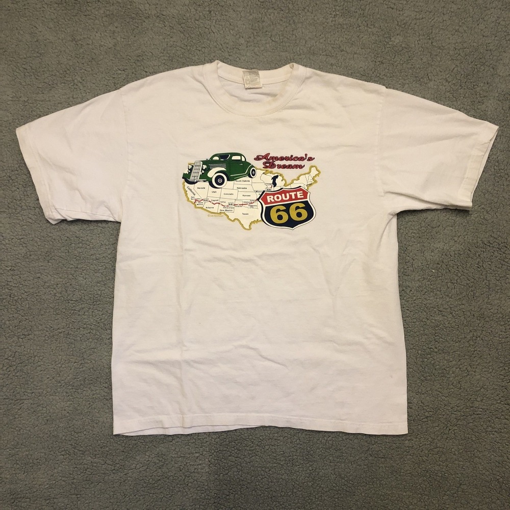 Vintage Y2K State Route‎ 66 Classic Car Shirt America Lee Sportswear